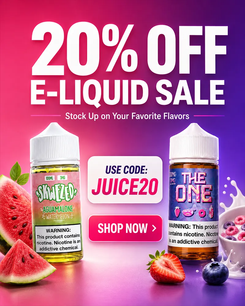 vape juice 20% off mobile