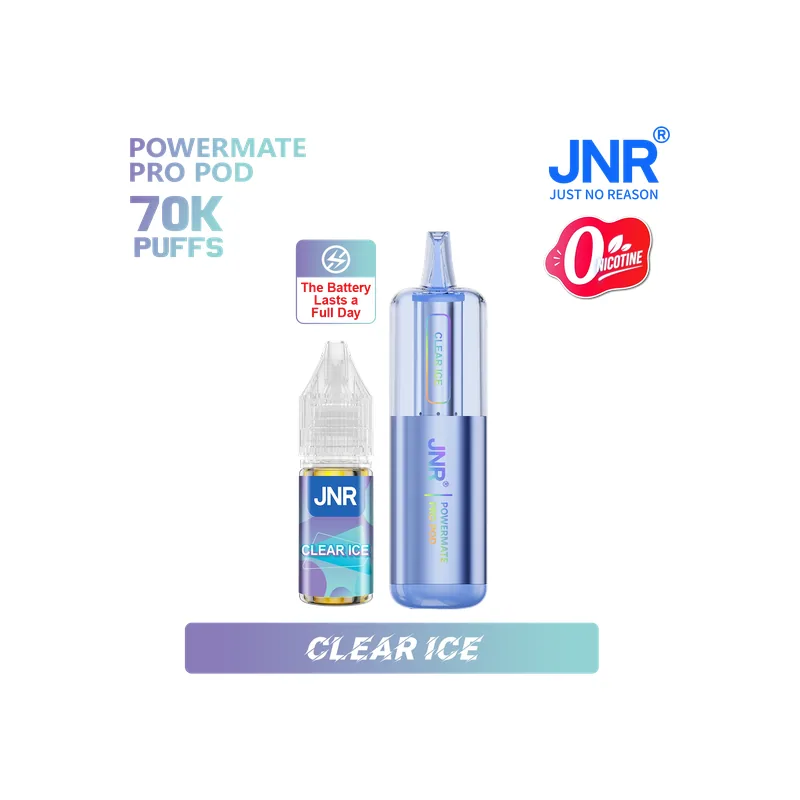 Clear Ice JNR Powermate Pro 70K Disposable Pod 20mL 0% - Image 1