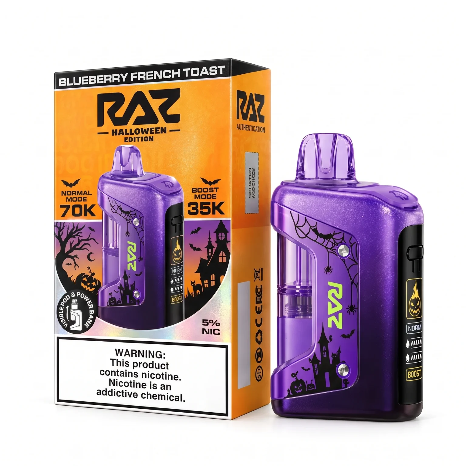 blueberry-french-toast-raz-vue-70k-halloween-edition-disposable-vape-kit-1536x1536 RAZ VUE 70K Disposable Kit - Image 1